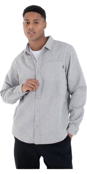 2026 Hurley Mens Axe Flannel Shirt MVSEU00002 - Grey